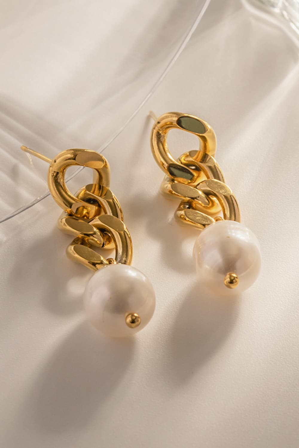 Stainless Steel Pearl Earrings