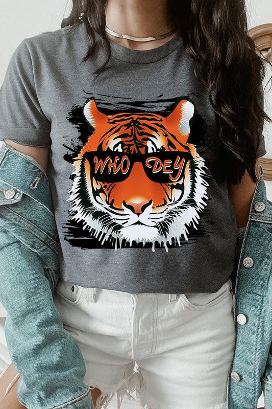 Who Dey Tiger  Graphic Tee