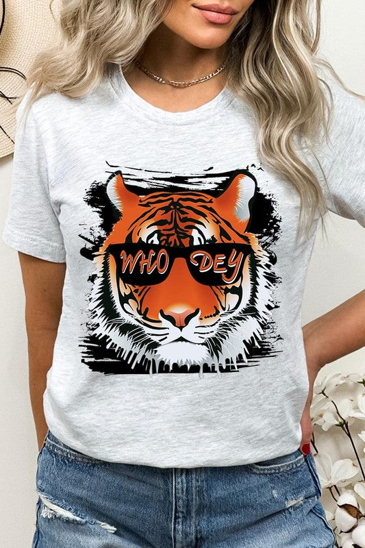 Who Dey Tiger  Graphic Tee