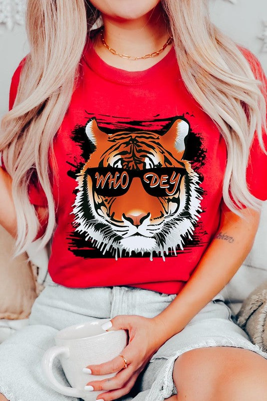 Who Dey Tiger  Graphic Tee