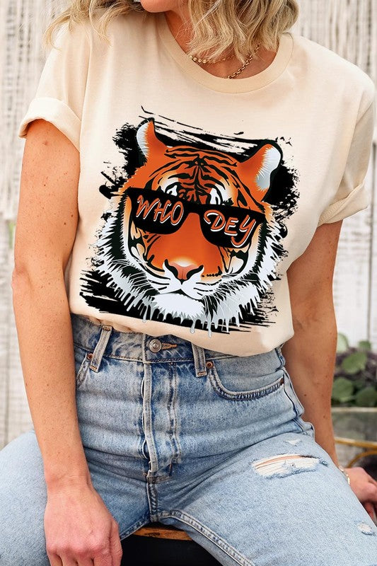 Who Dey Tiger  Graphic Tee