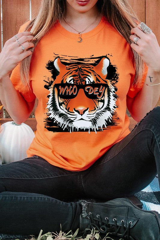 Who Dey Tiger  Graphic Tee