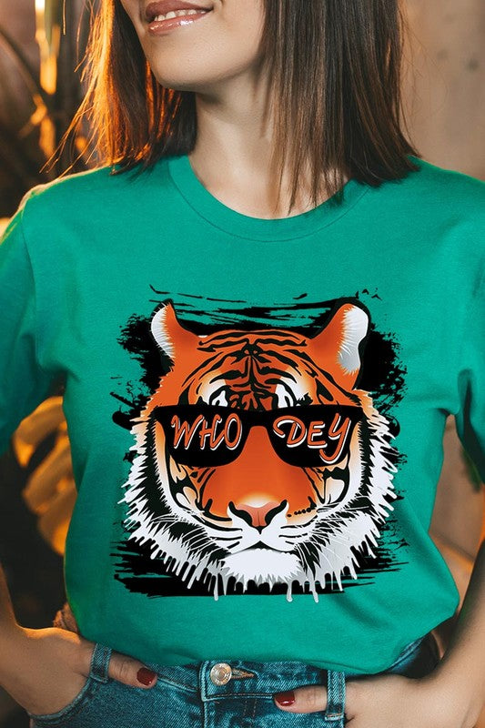 Who Dey Tiger  Graphic Tee