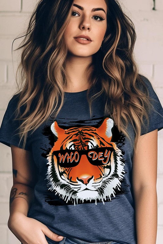 Who Dey Tiger  Graphic Tee