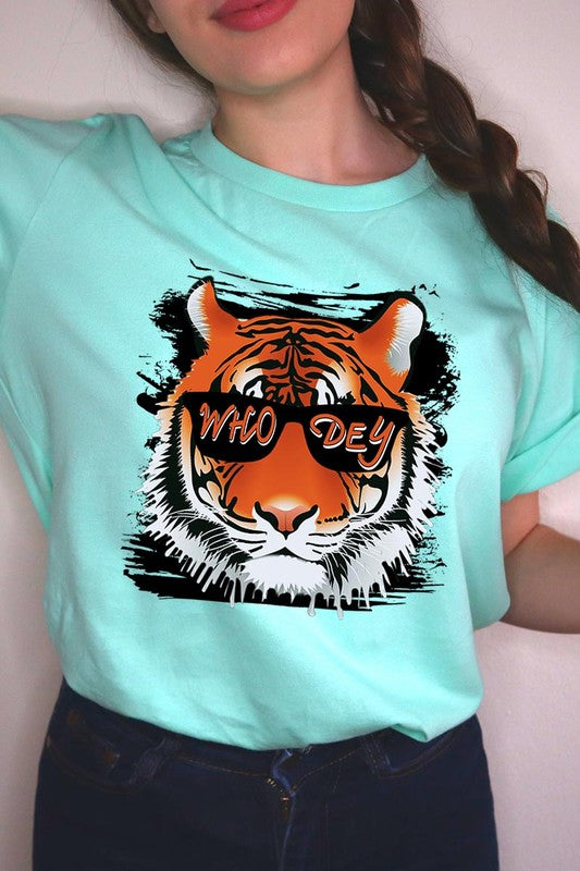 Who Dey Tiger  Graphic Tee