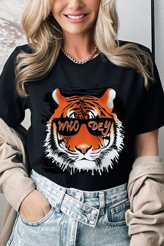 Who Dey Tiger  Graphic Tee