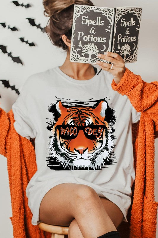 Who Dey Tiger  Graphic Tee