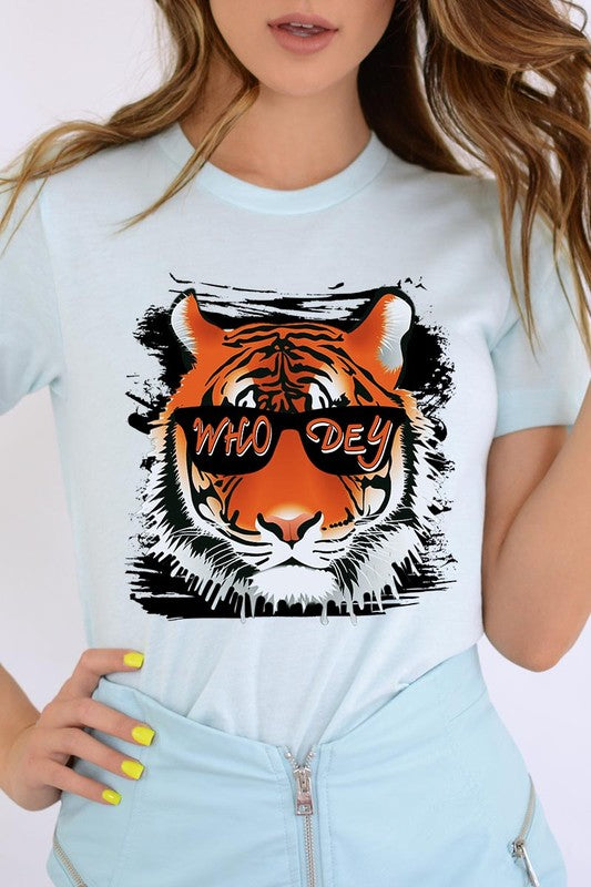 Who Dey Tiger  Graphic Tee